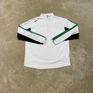 Nike Dri-FIT Quarter Zip Pullover Men’s Large L White Green Black Track Jacket